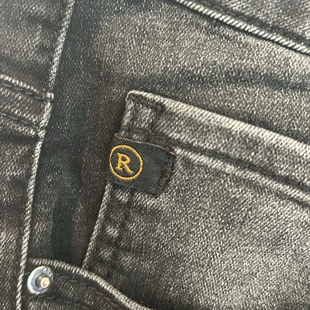 Risen Jeans Black High Waist Distressed Long Shorts NWT - Picture 6 of 6